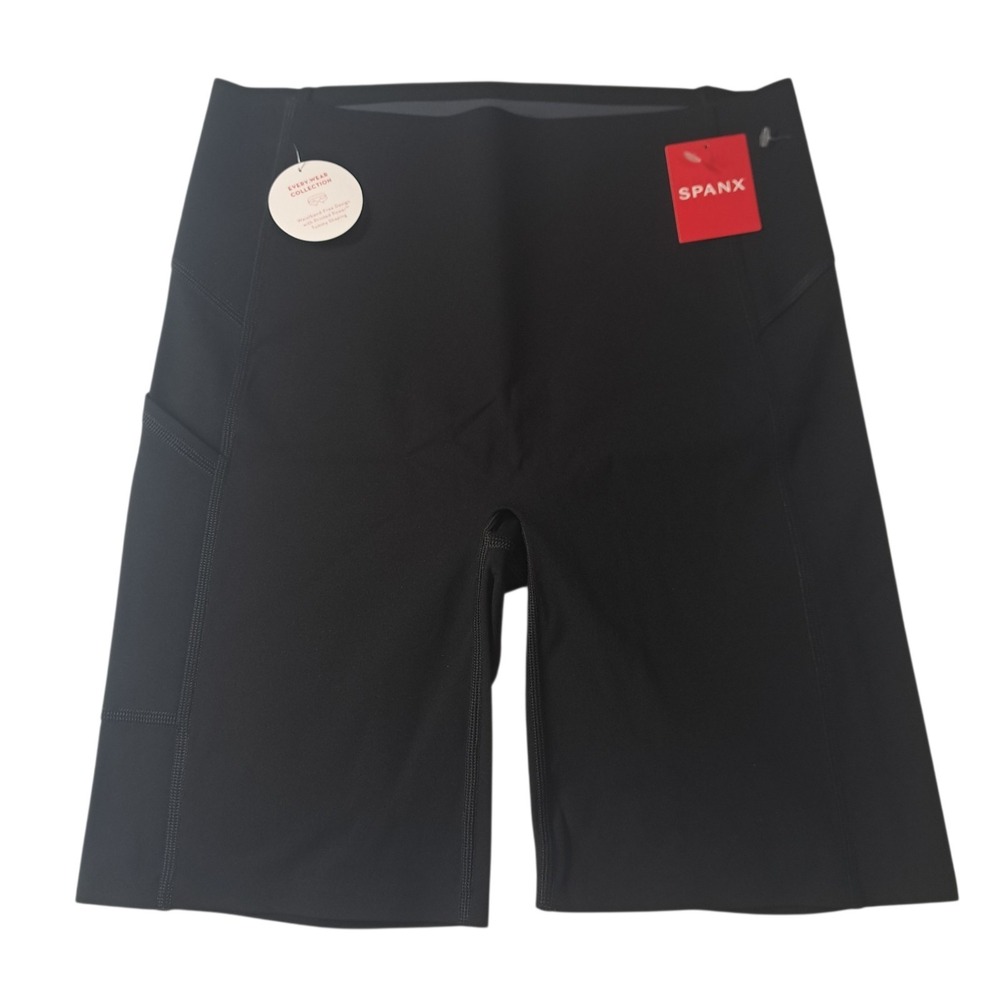 Spanx Women's Every Wear Bike Shorts S/P Very Black Active Workout Tummy Shaping